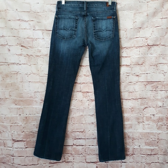 7FAMK Bootcut Denim Mid Rise Blue Jeans Sz 27 - Picture 4 of 8